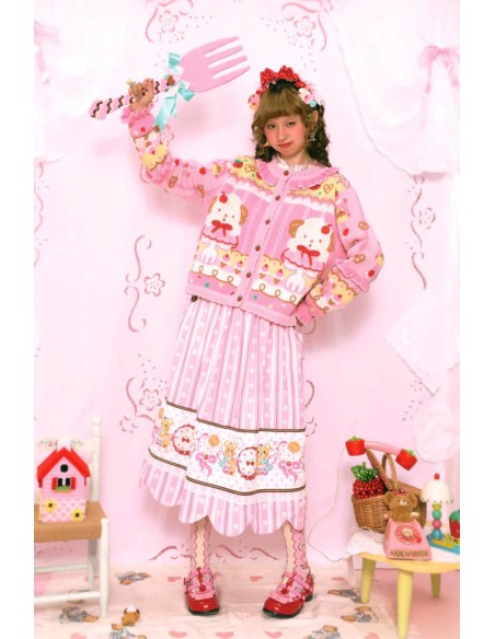 Bear Pink Tea Party Skirt ~ Lutra Jump