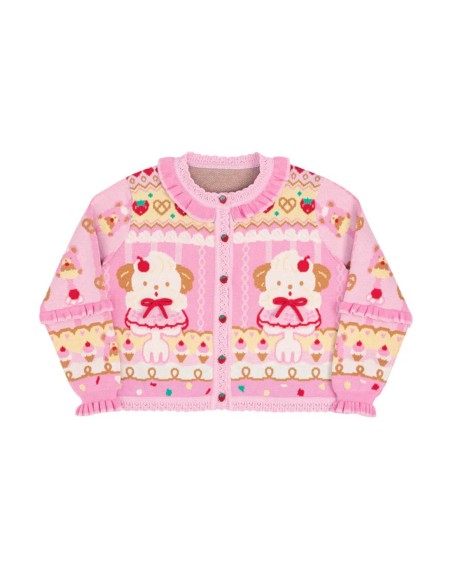Puppy Ice Cream Knitted Cardigan ~ Lutra Jump