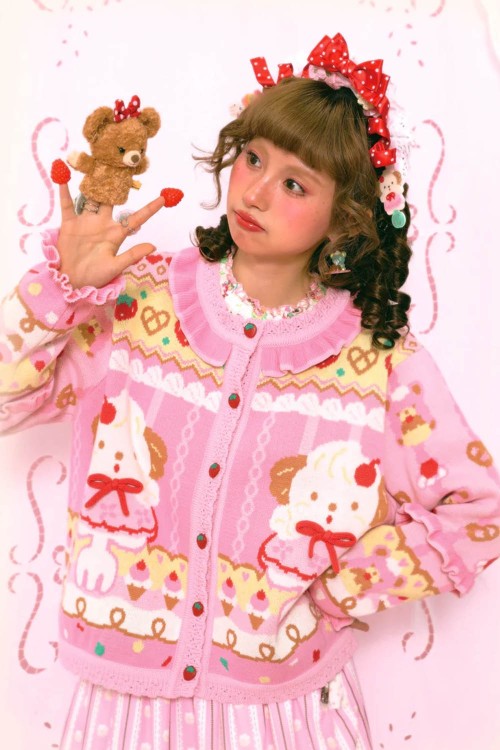 Cárdigan de Punto Puppy Ice Cream ~ Lutra Jump