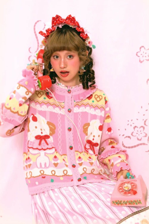 Cárdigan de Punto Puppy Ice Cream ~ Lutra Jump