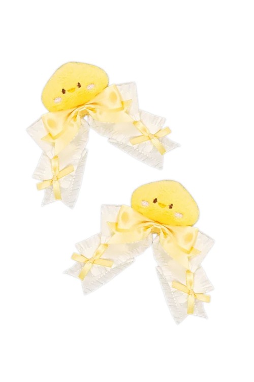Set 2 Clips Para la Cabeza Yellow Chick Plush en Amarillo