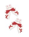 Set 2 Clips Para la Cabeza Red Bunny Plush en Rojo