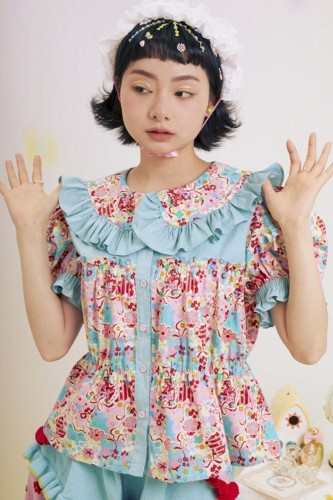 Paradise Lost Blouse Blue ~ Lutra Jump