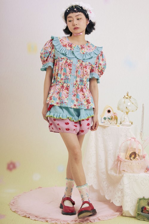 Paradise Lost Blouse Blue ~ Lutra Jump