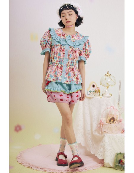 Paradise Lost Blouse Blue ~ Lutra Jump