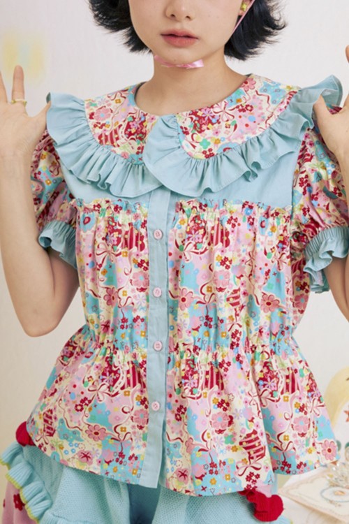 Paradise Lost Blouse Blue ~ Lutra Jump