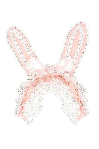 Headdress Lolita Bunny en Rosa x Blanco
