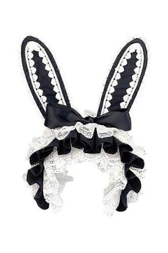 Lolita Bunny Headdress in Black x White