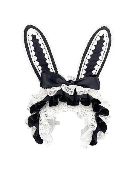 Headdress Lolita Bunny en Negro x Blanco