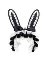 Lolita Bunny Headdress in Black x White