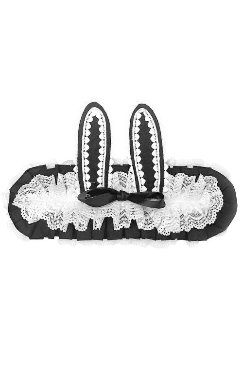 Lolita Bunny Headdress in Black x White