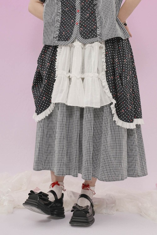 Falda Larga About Love en Negro x Blanco ~ Lutra Jump