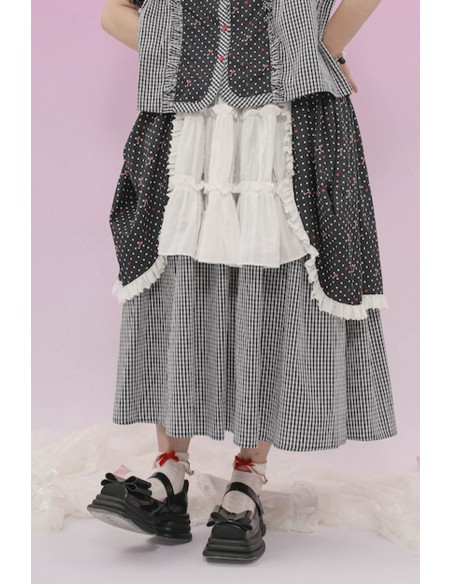 Falda Larga About Love en Negro x Blanco ~ Lutra Jump