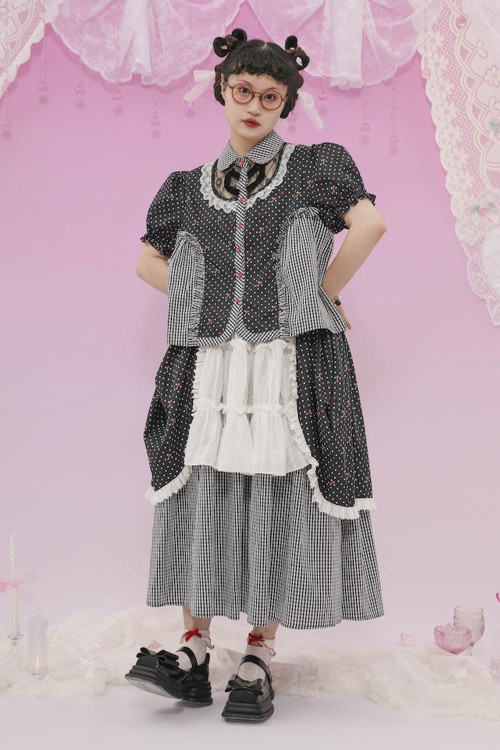 Falda Larga About Love en Negro x Blanco ~ Lutra Jump