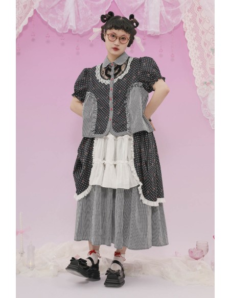 Falda Larga About Love en Negro x Blanco ~ Lutra Jump