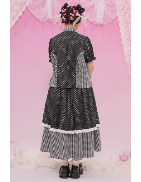 About Love Long Skirt in Black x White ~ Lutra Jump