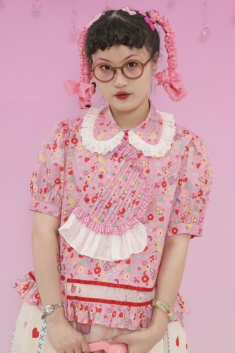 Paradise Lost Blouse Pink ~ Lutra Jump