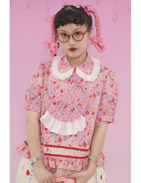 Paradise Lost Blouse Pink ~ Lutra Jump