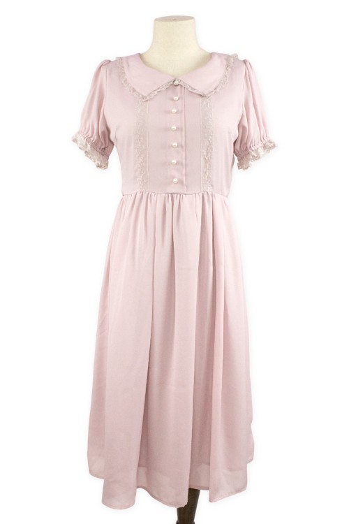[Second hand] Ryousangata Pale Pink Lace Dress - Ank Rouge