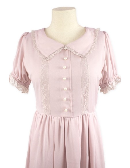 [Second hand] Ryousangata Pale Pink Lace Dress - Ank Rouge