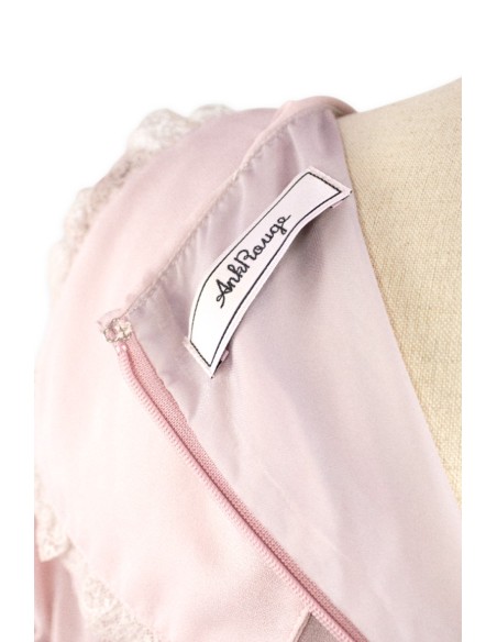 [2a mano] Vestido Ryousangata de Encaje Rosa Palo - Ank Rouge