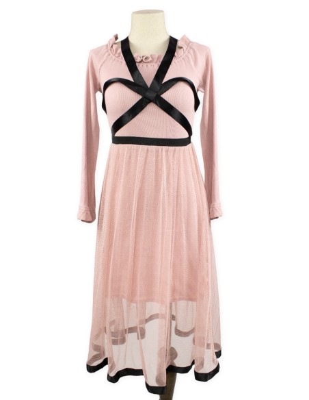 [2a mano] Vestido Jirai Bondage en Rosa Empolvado - Bubbles