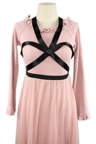 [Second Hand] Jirai Bondage Dress in Dusty Rose - Bubbles 2