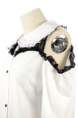 [Second Hand] Off-Shoulder Shirt Jirai in Black and White - Ank Rouge 2