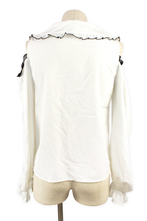 [Second Hand] Off-Shoulder Shirt Jirai in Black and White - Ank Rouge