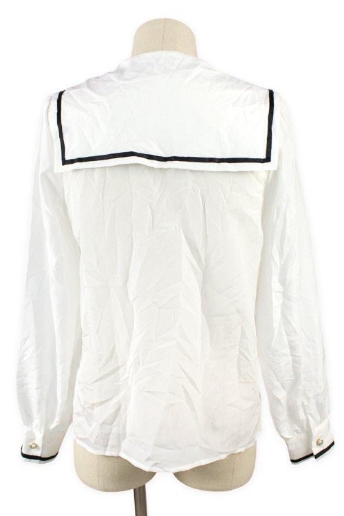 [2a mano] Camisa con Cuello Bordado Voyage en Blanco - Amavel