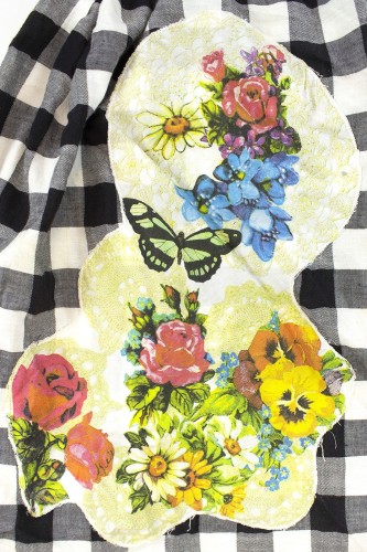 [Second Hand] JSK Flower Collage Applique Apron Dress - Emily Temple Cute 2