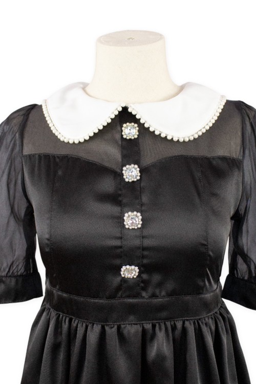 [Second Hand] Jirai Rhinestone Dress in Black - Ank Rouge