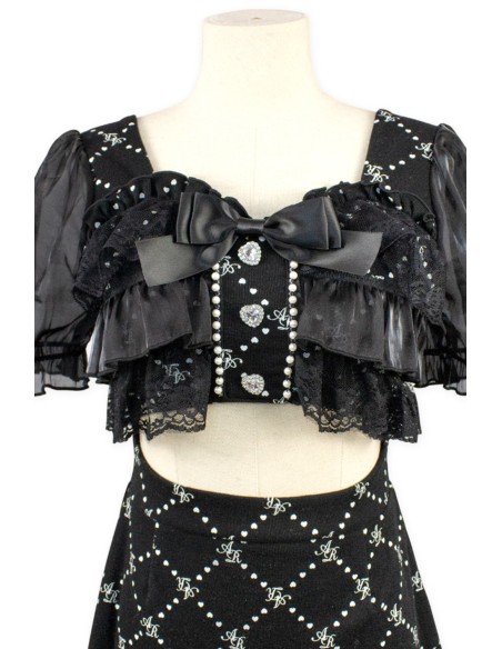 [2a mano] Vestido Jirai Crop Top Logo - Ank Rouge