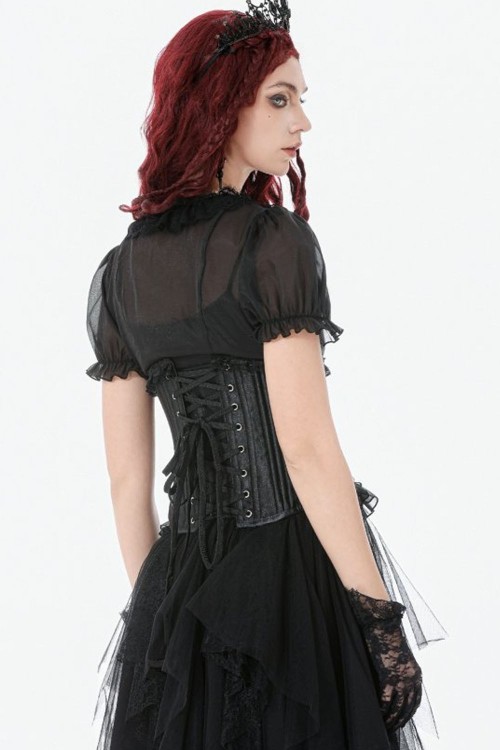Gothic Satin Underbust Corset - Dark in Love