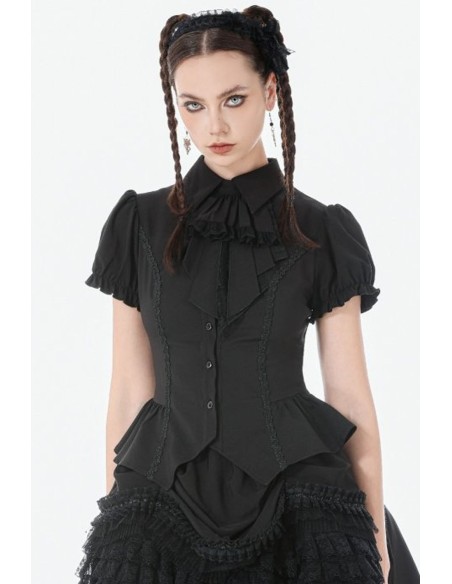 Gothic Victorian Blouse in Black - Dark in Love