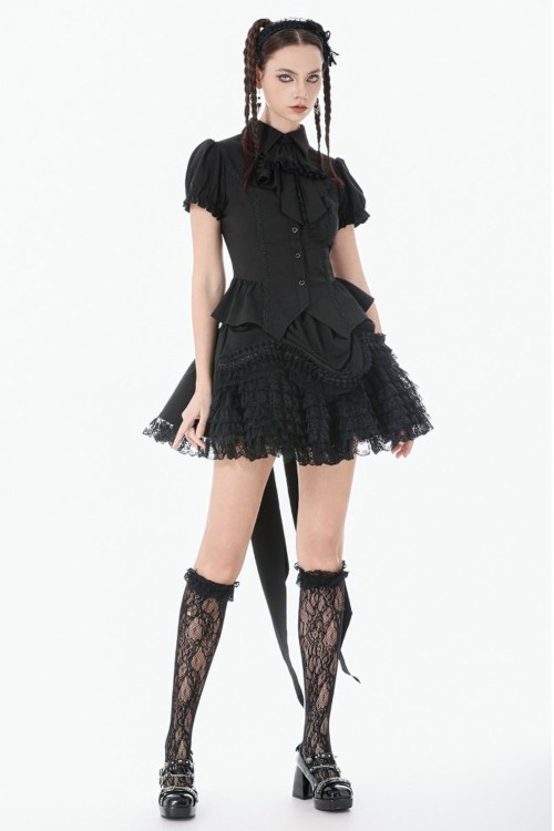 Camisa Gothic Victorian en Negro - Dark in Love