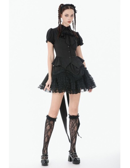 Gothic Victorian Blouse in Black - Dark in Love