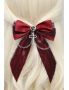 Jirai Silver Cross Headband in Red