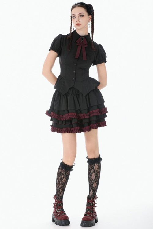 Falda Crimson Ruffle - Dark in Love