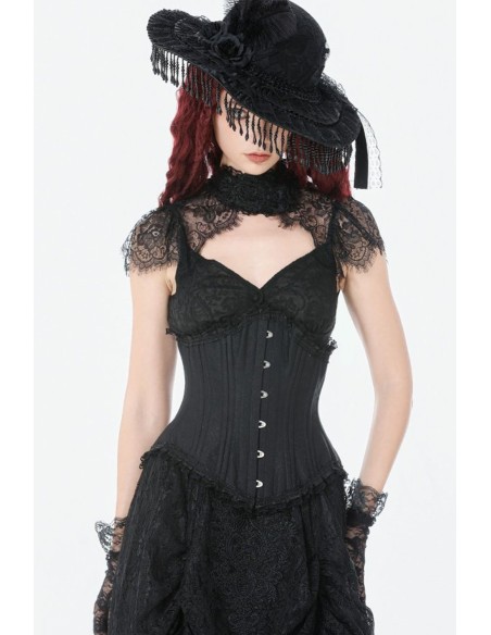 Corset Bajo Pecho Longline Negro - Dark in Love