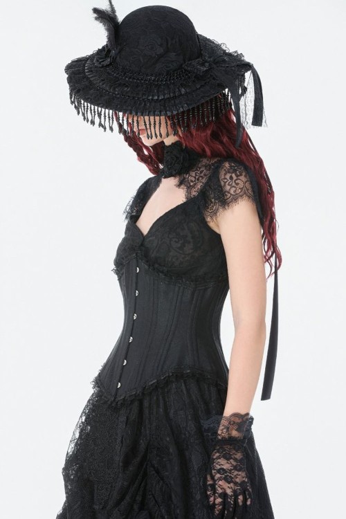 Longline Black Underbust Corset - Dark in Love