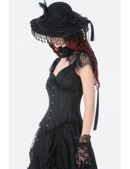 Corset Bajo Pecho Longline Negro - Dark in Love