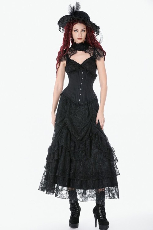 Corset Bajo Pecho Longline Negro - Dark in Love