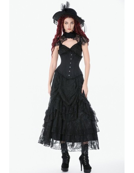 Longline Black Underbust Corset - Dark in Love