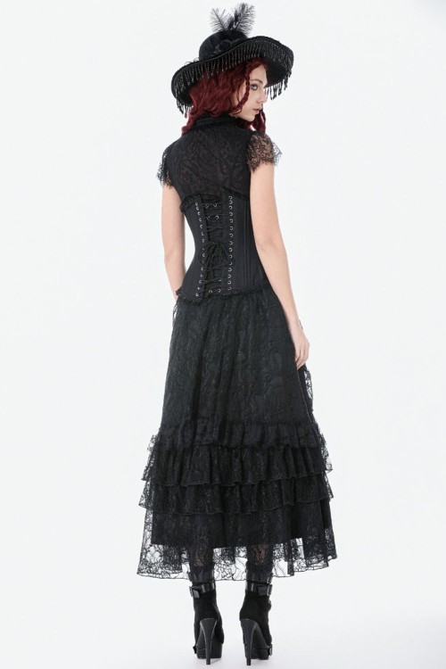 Longline Black Underbust Corset - Dark in Love