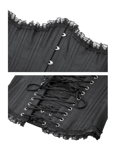 Corset Bajo Pecho Longline Negro - Dark in Love