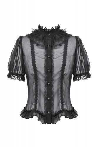 Blusa de Gasa Courtly Sheer en Negro - Dark in Love 2