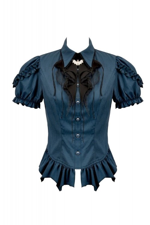 Gothic Academy Teal Blouse - Dark in Love