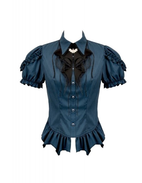 Gothic Academy Teal Blouse - Dark in Love