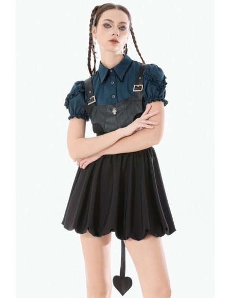 Blusa Gothic Academy Aguamarina - Dark in Love